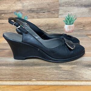 Jack Rodgers Wedgelings shoes vintage 1950s sling back pumps size 6.5